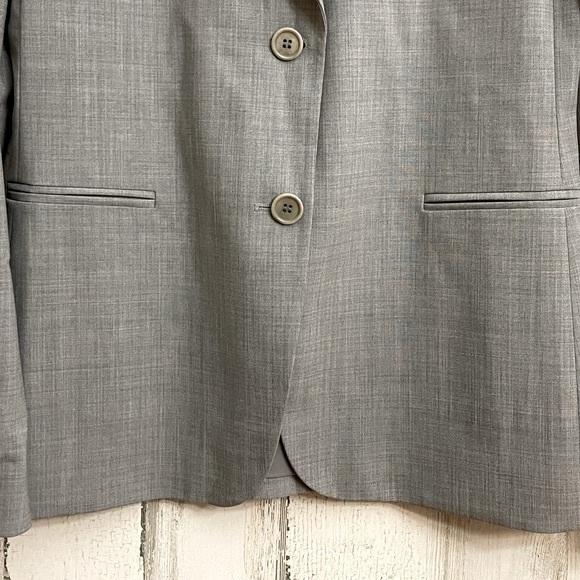 Theory Gray Blazer Wool Blend Blazer Size: 8 - Picture 10 of 12